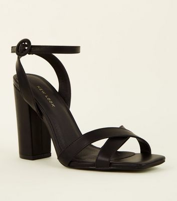 new look cross strap heeled sandal