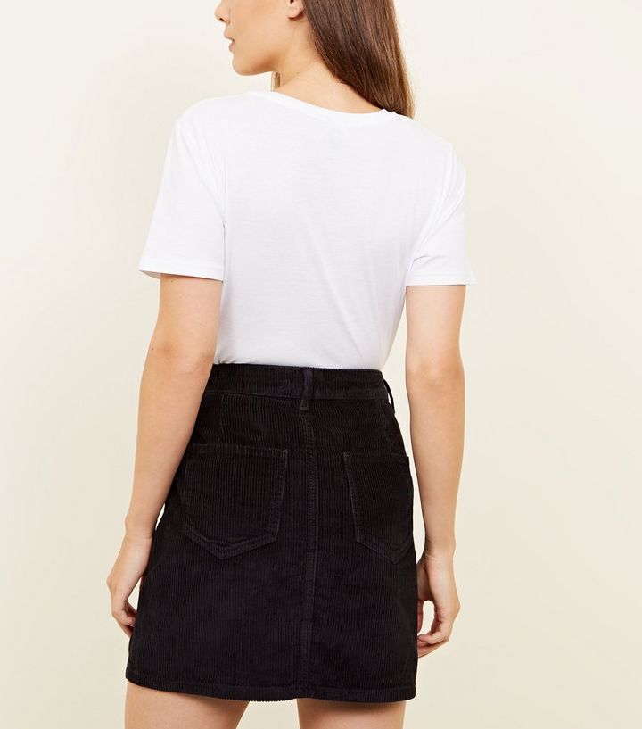 Schwarzer Cordrock Mit Utility Taschen New Look