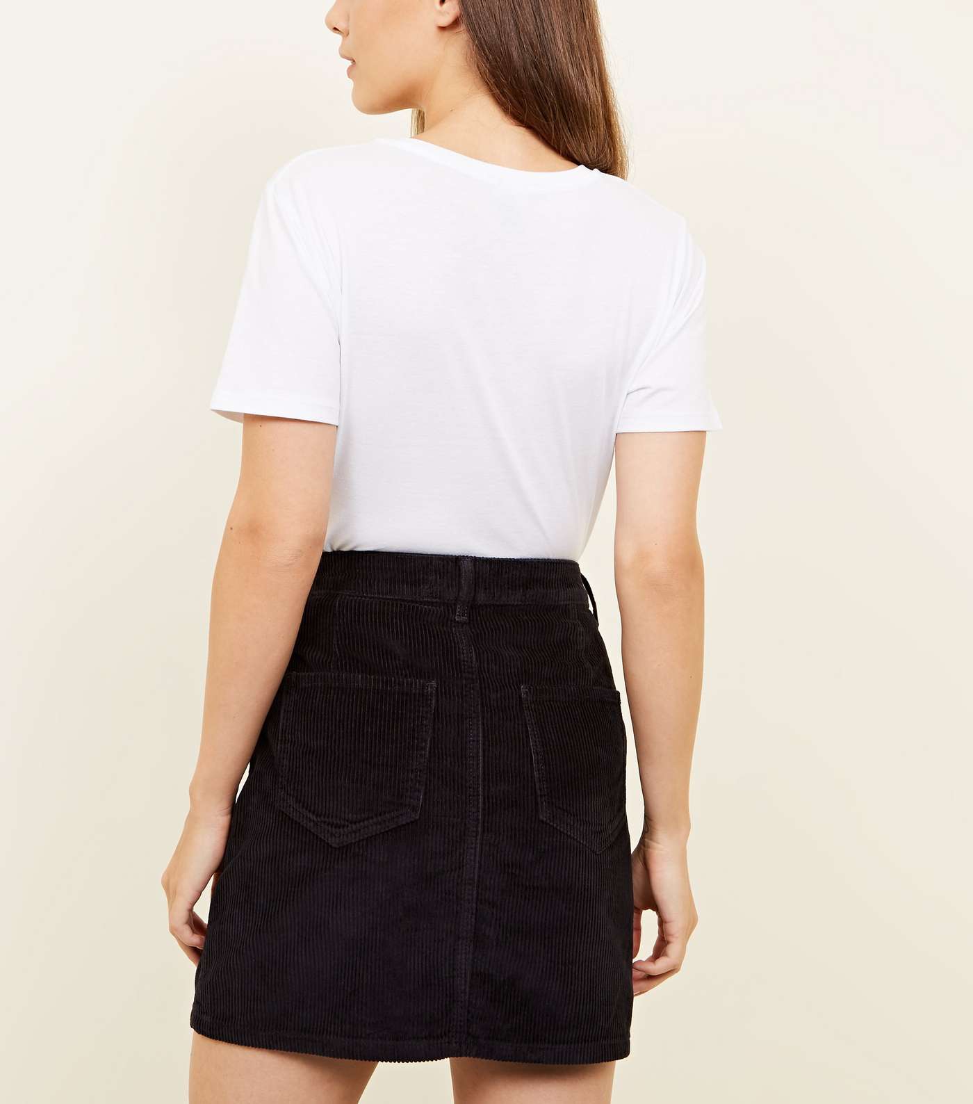 Black Corduroy Utility Pocket Skirt Image 3