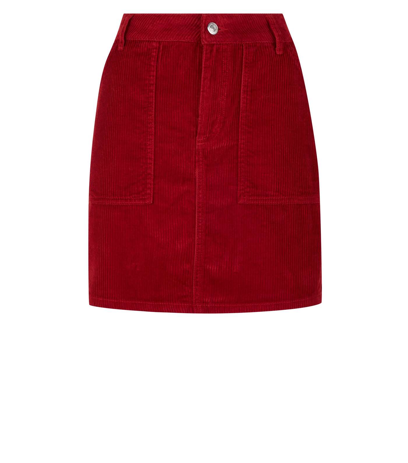 Red Corduroy Utility Pocket Skirt Image 4