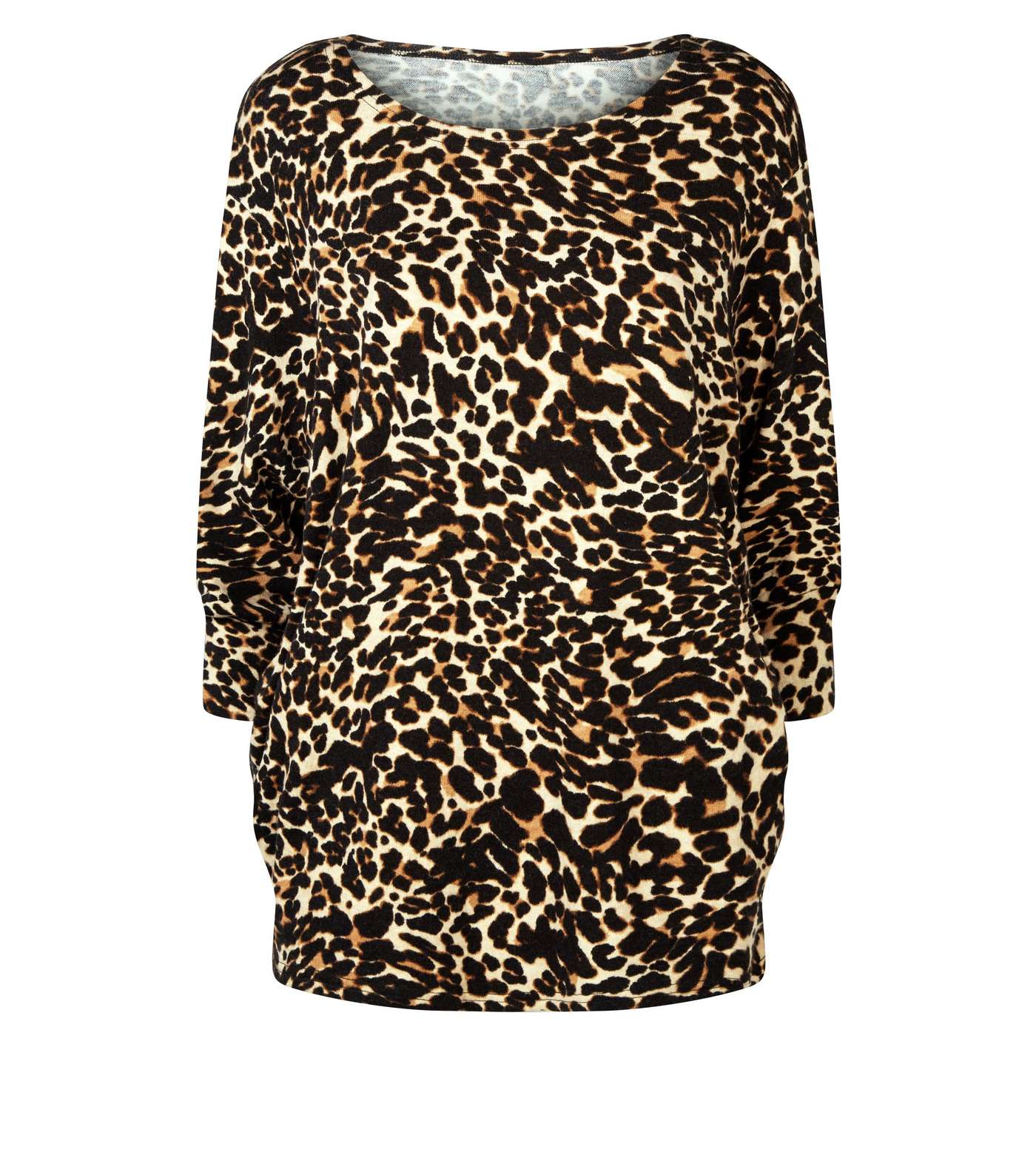 Cameo Rose Brown Leopard Print 3/4 Sleeve Top  Image 4