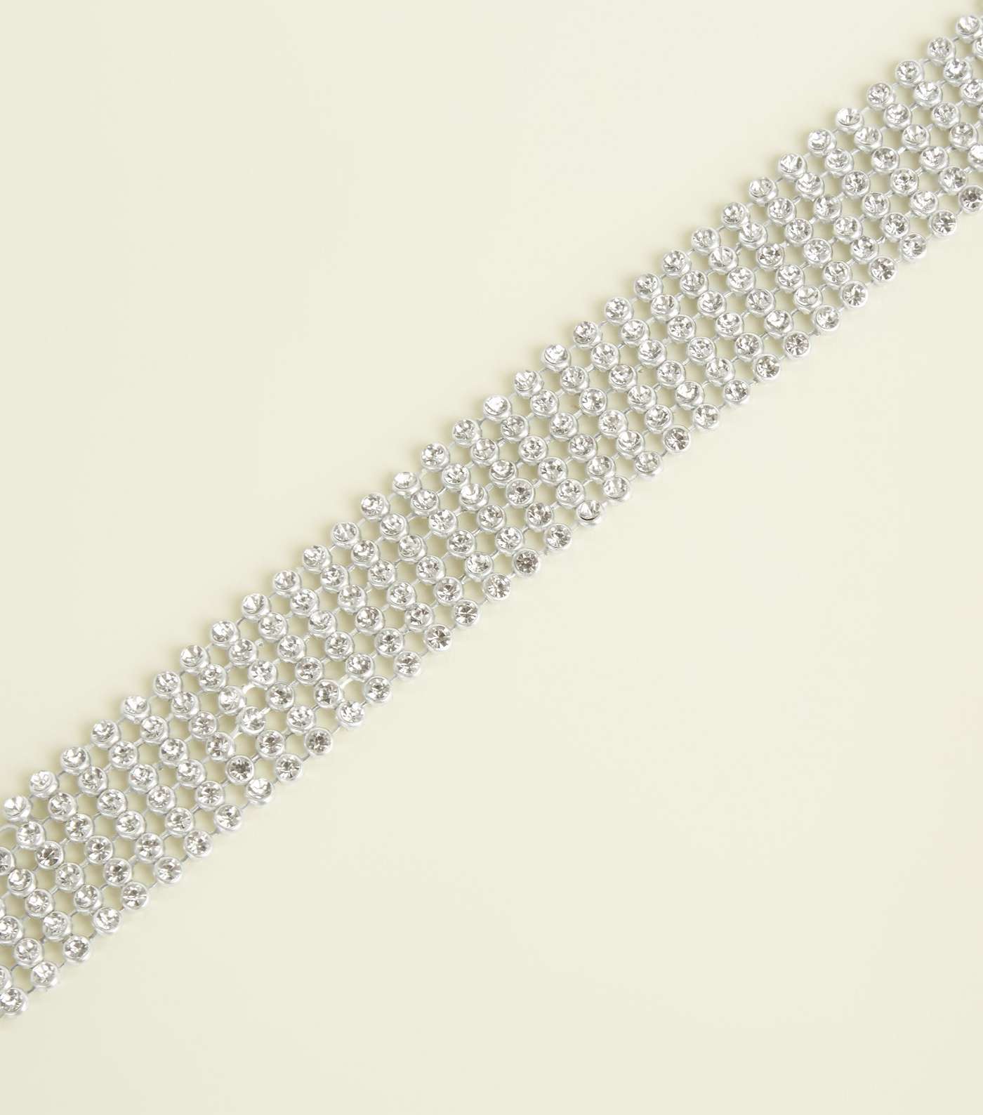 Silver diamanté Wide Chain Belt Image 3