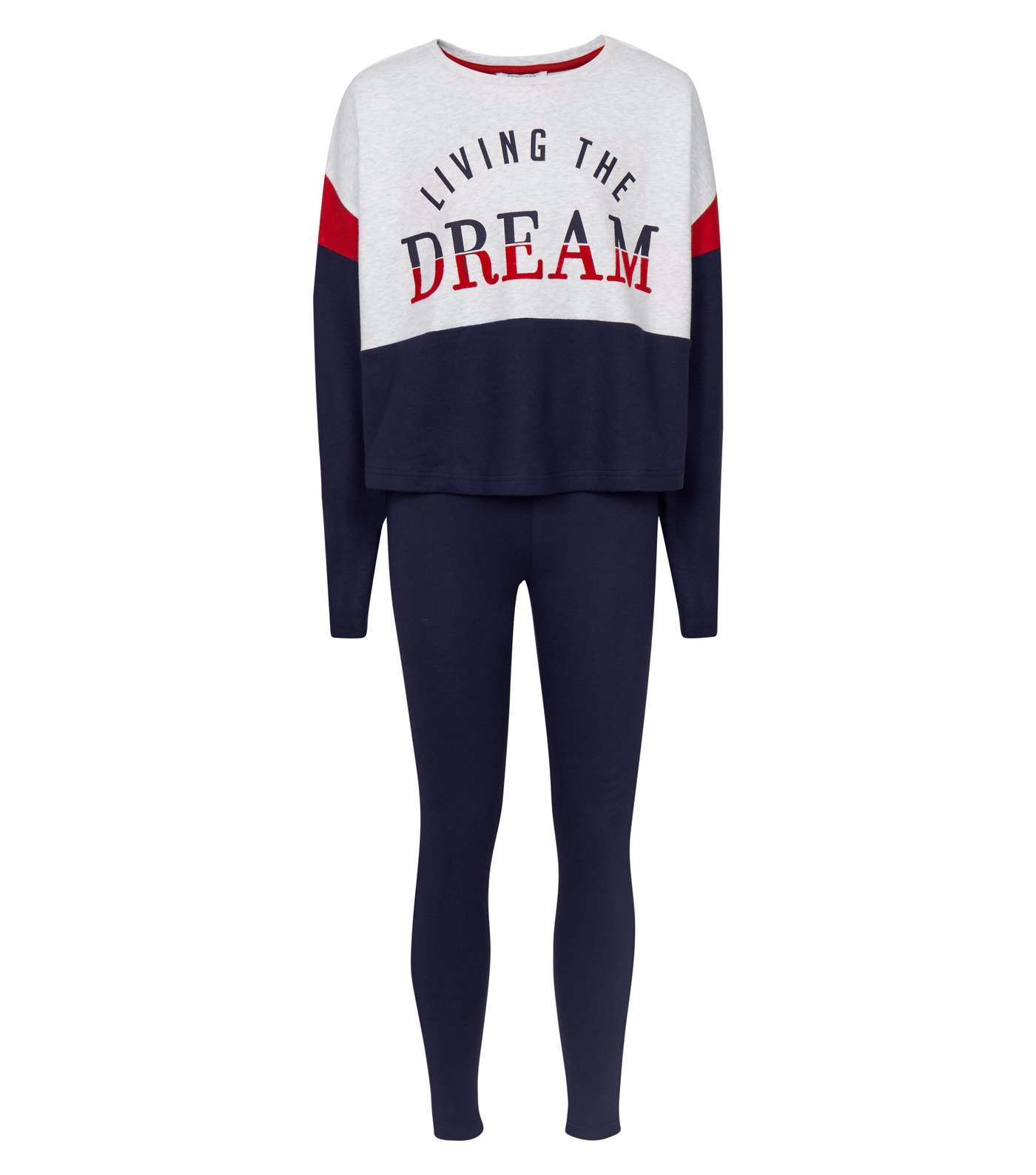 Girls Navy Living the Dream Pyjama Set Image 4