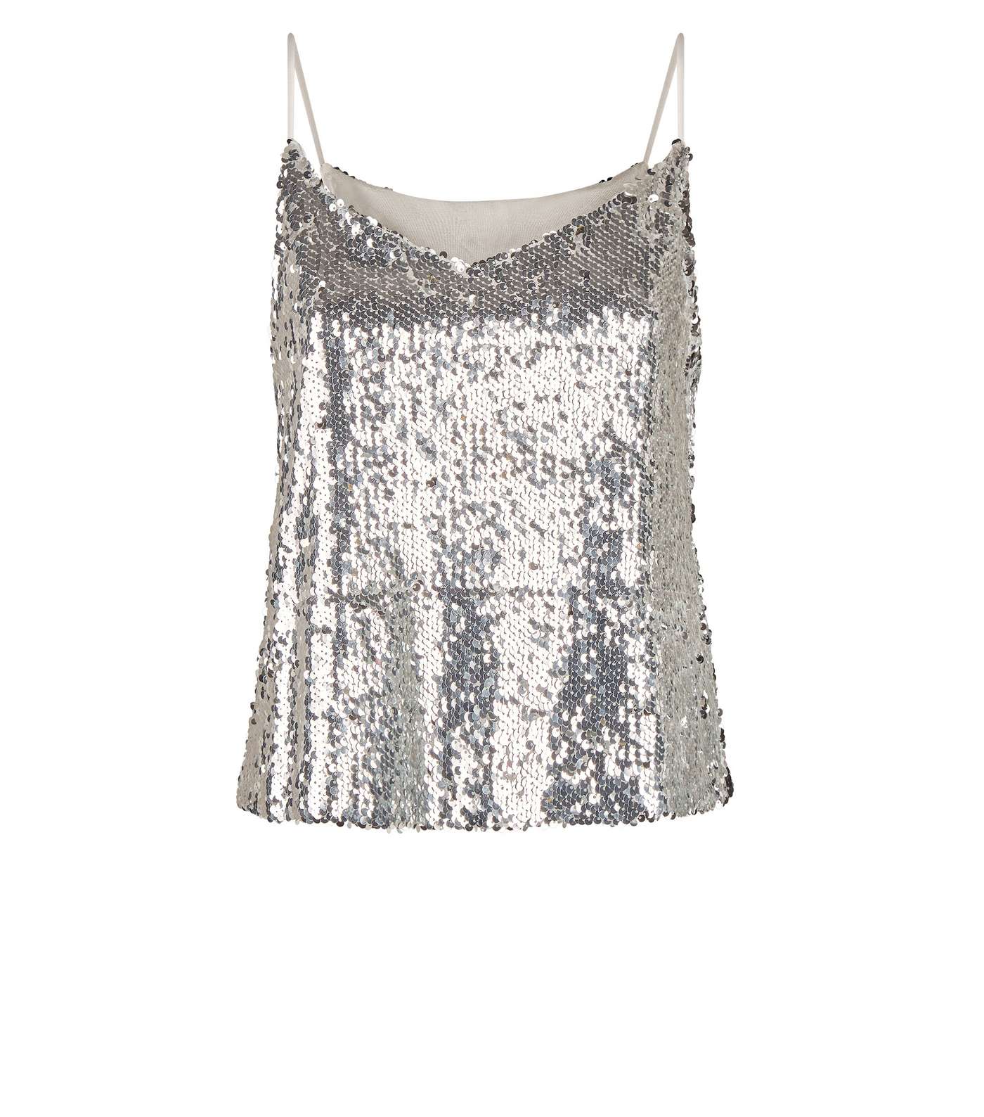 QED Silver Sequin Strappy Top Image 4