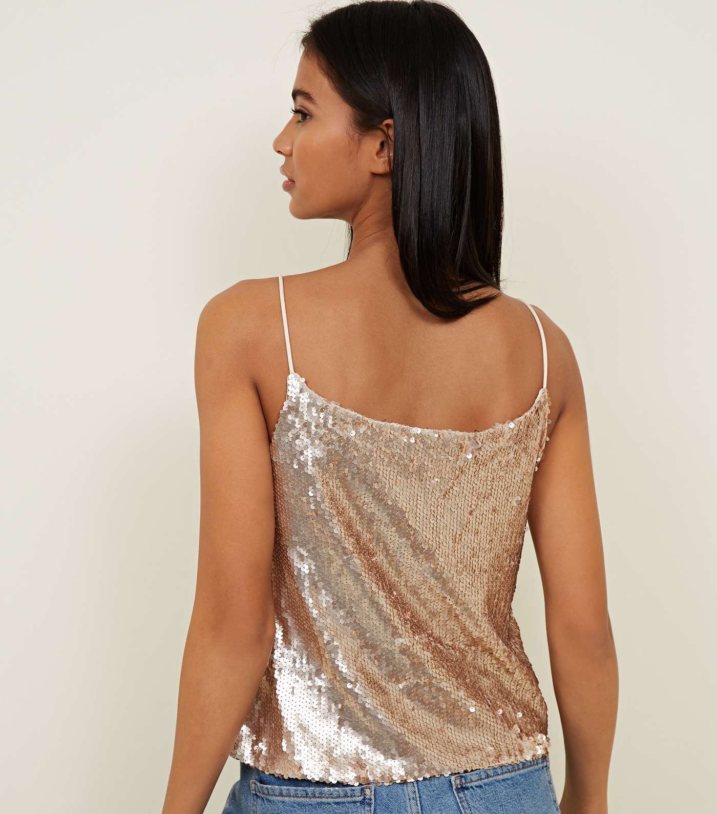 QED Gold Sequin Strappy Top Image 5