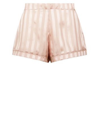 Pink Stripe Satin Pyjama Shorts | New Look