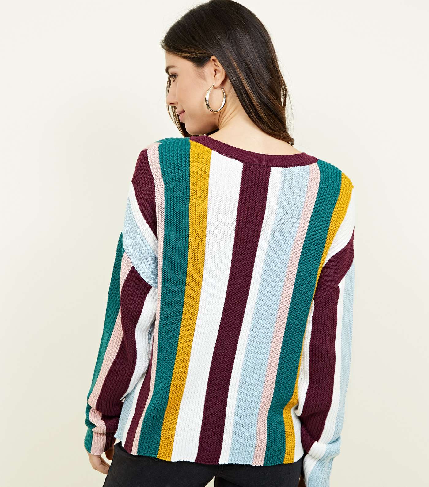 Multicoloured Vertical Stripe Jumper Image 3