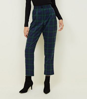 green plaid trousers womens