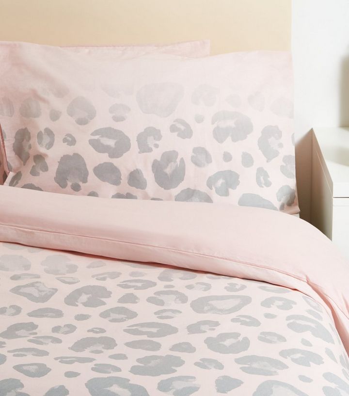 Pink Leopard Print Cotton Double Duvet Set New Look - Leopard Print Double Bedding Pink Pink Leopard Print Cotton Double Duvet Set New Look - Leopard Print Double Bedding Pink