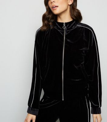 black velvet zip up jacket