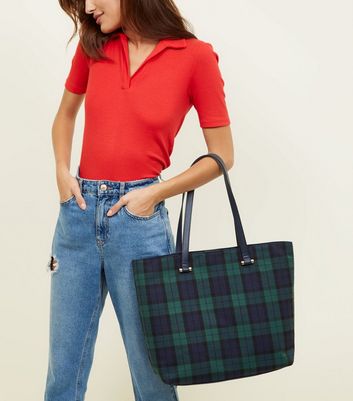 new look tartan bag