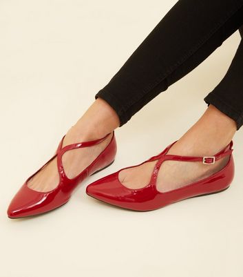 red flat shoes wide fit