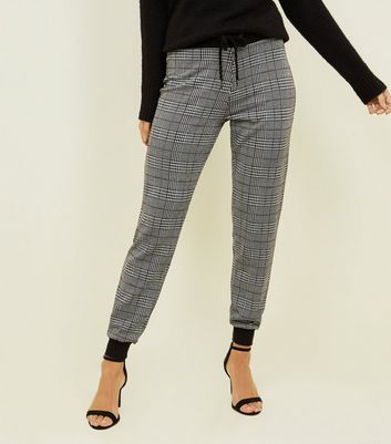 womens checked joggers