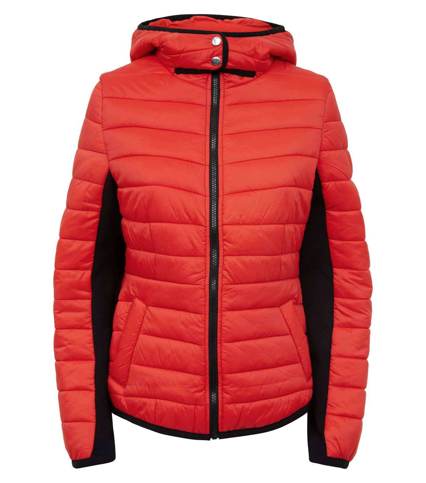 Red Hooded Lightweight Puffer Jacket  Image 4