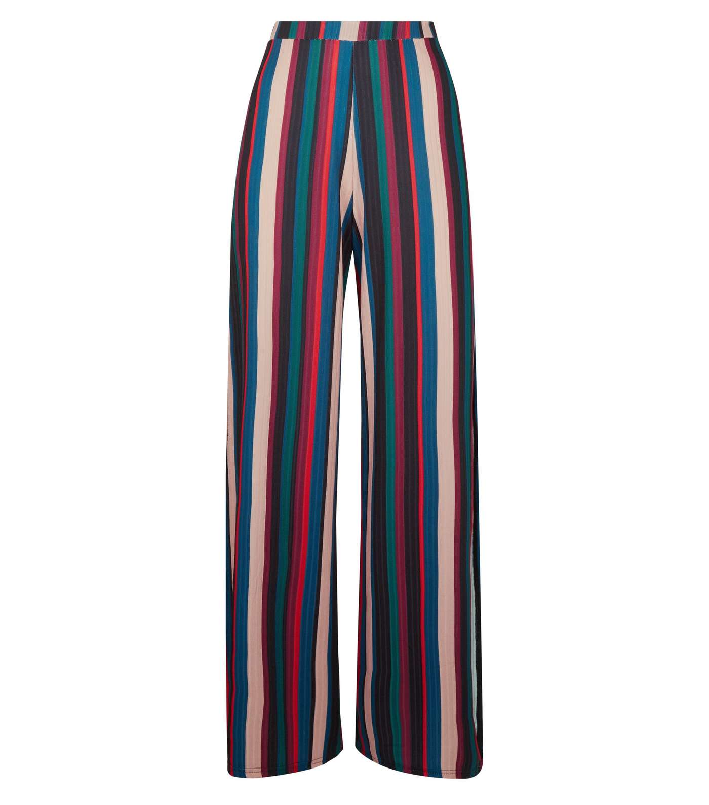 Pink Stripe Side Split Wide Leg Trousers Image 4