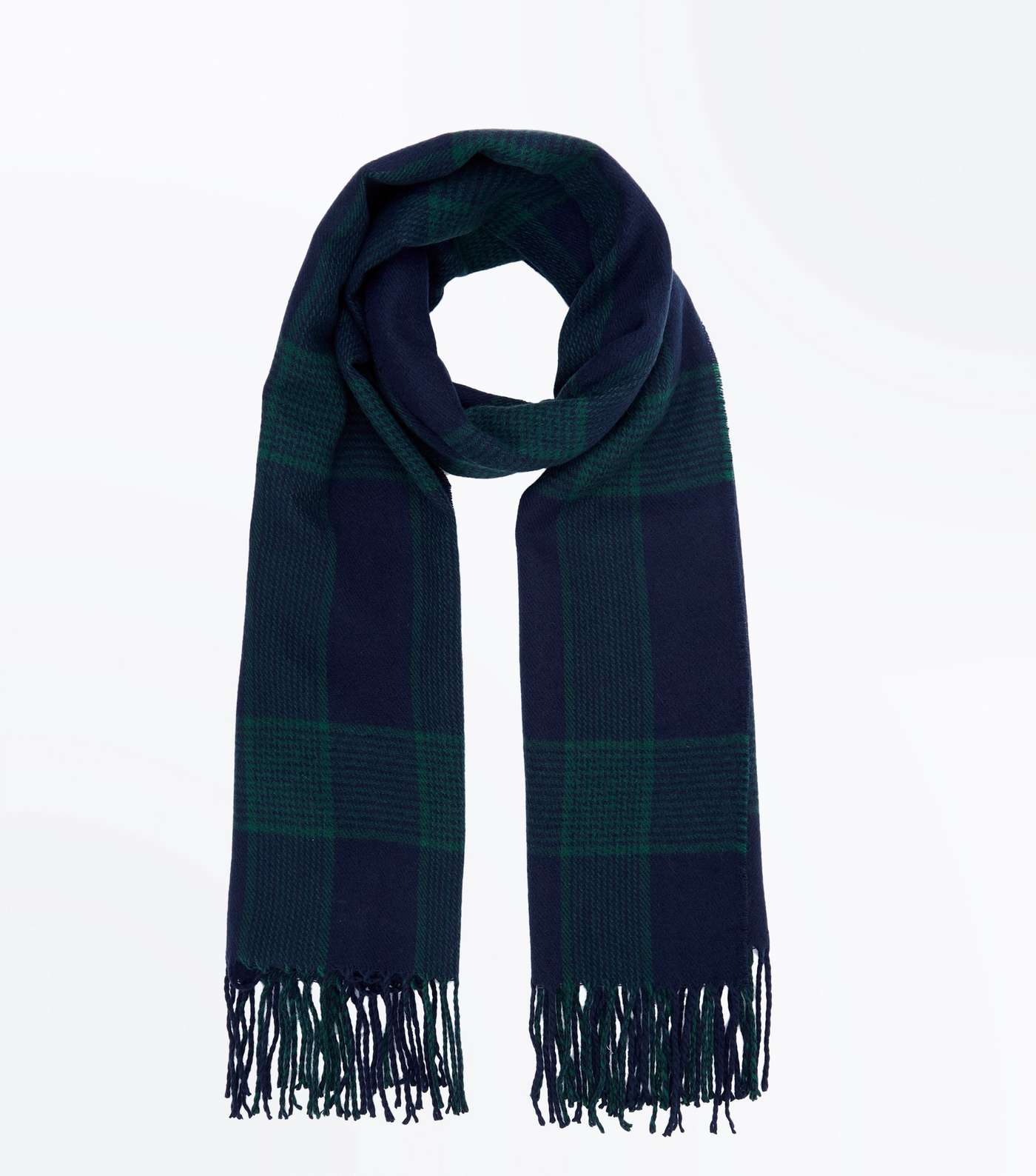 Black and Blue Check Longline Scarf