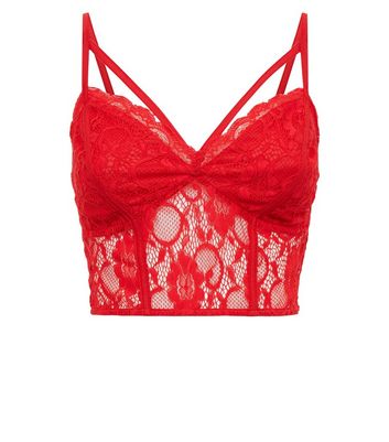 red strappy bralette