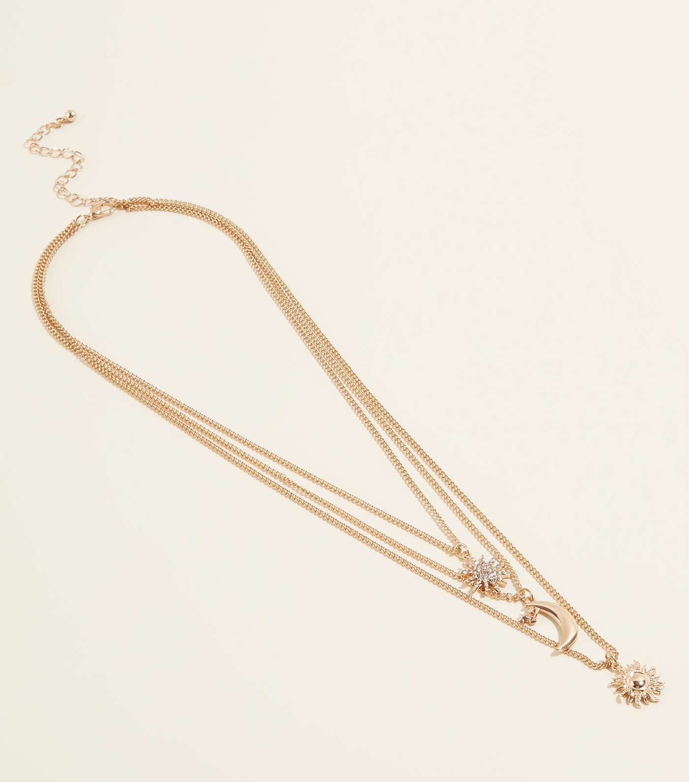 Gold Celestial Pendant Chains Necklace