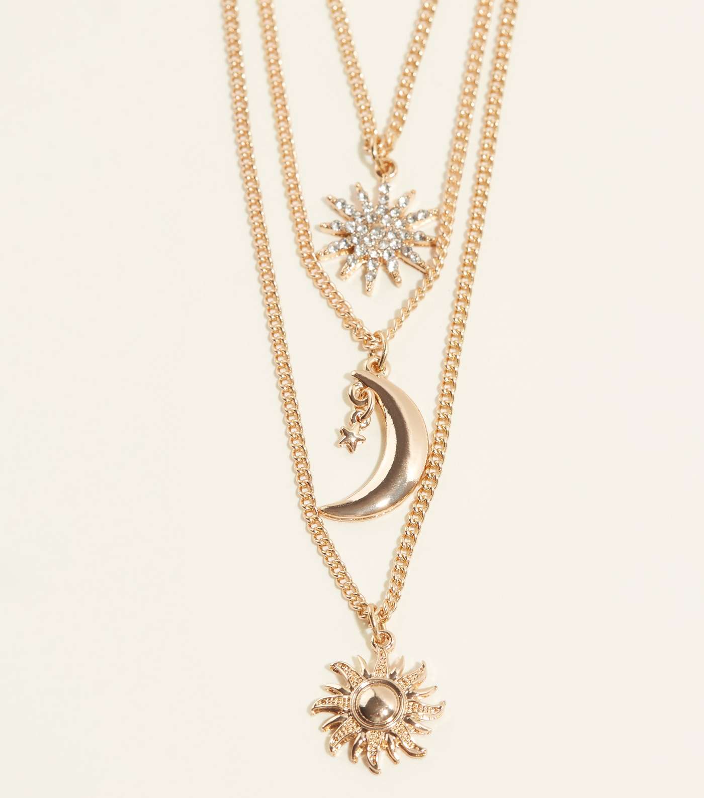 Gold Celestial Pendant Chains Necklace Image 3