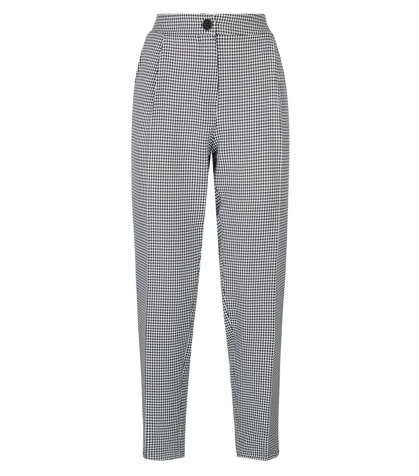 Black Mid Pull On Houndstooth Trousers Image 4