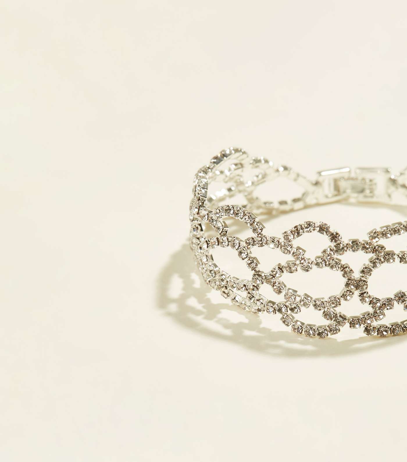 Silver Premium Diamanté Lattice Bracelet Image 2