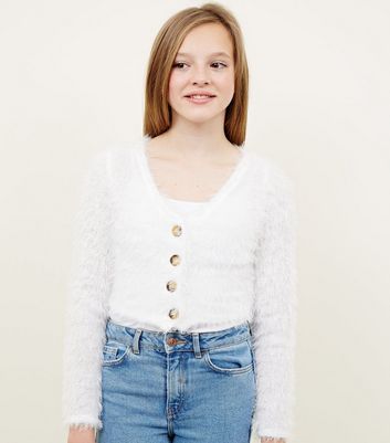 girls fluffy cardigan