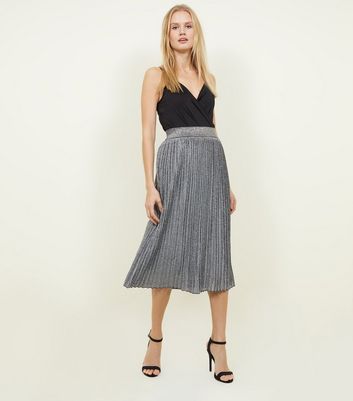 pleated midi skirt new look