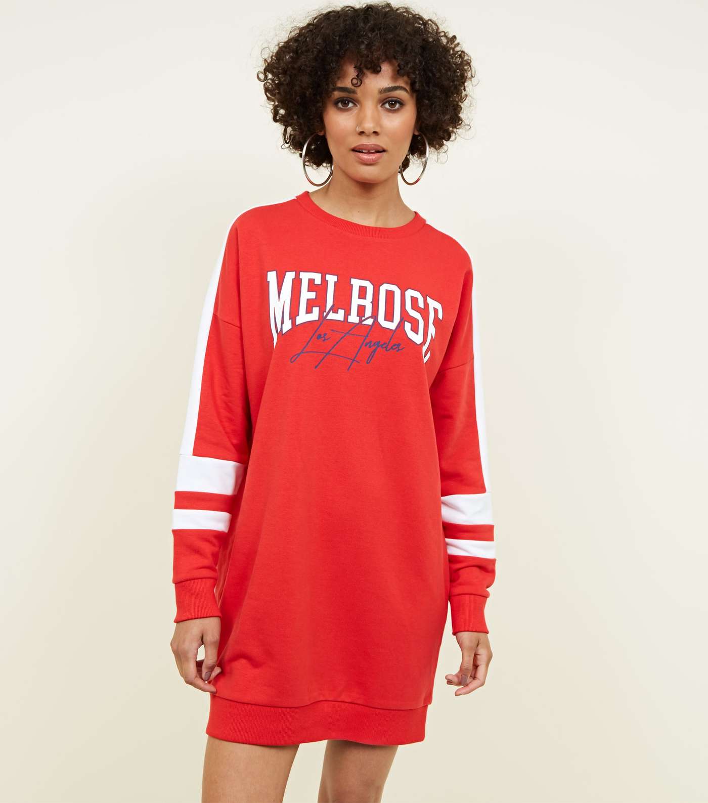 Red Melrose Slogan Longline Sweatshirt