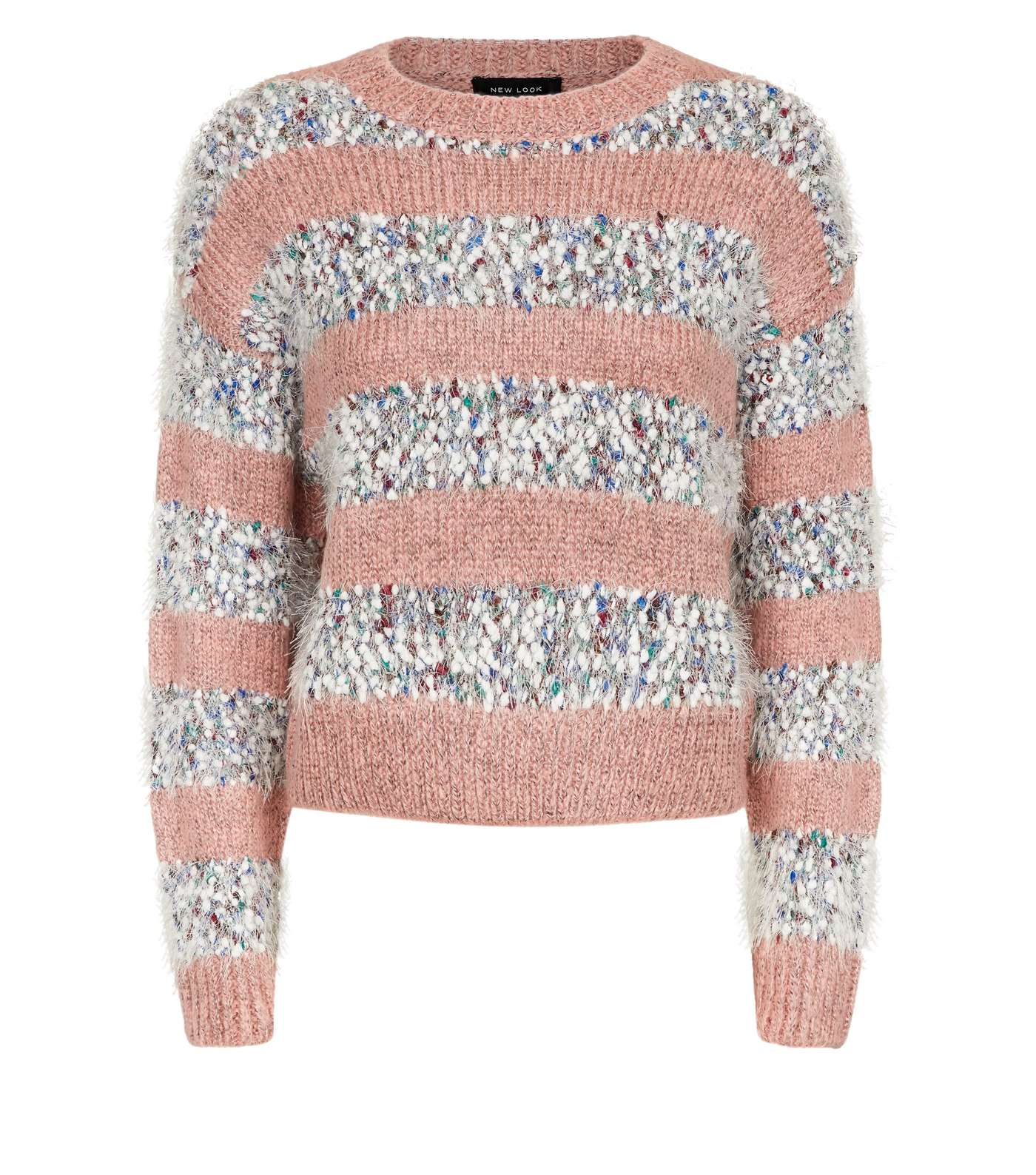 Pink Nep Stripe Knitted Jumper  Image 4