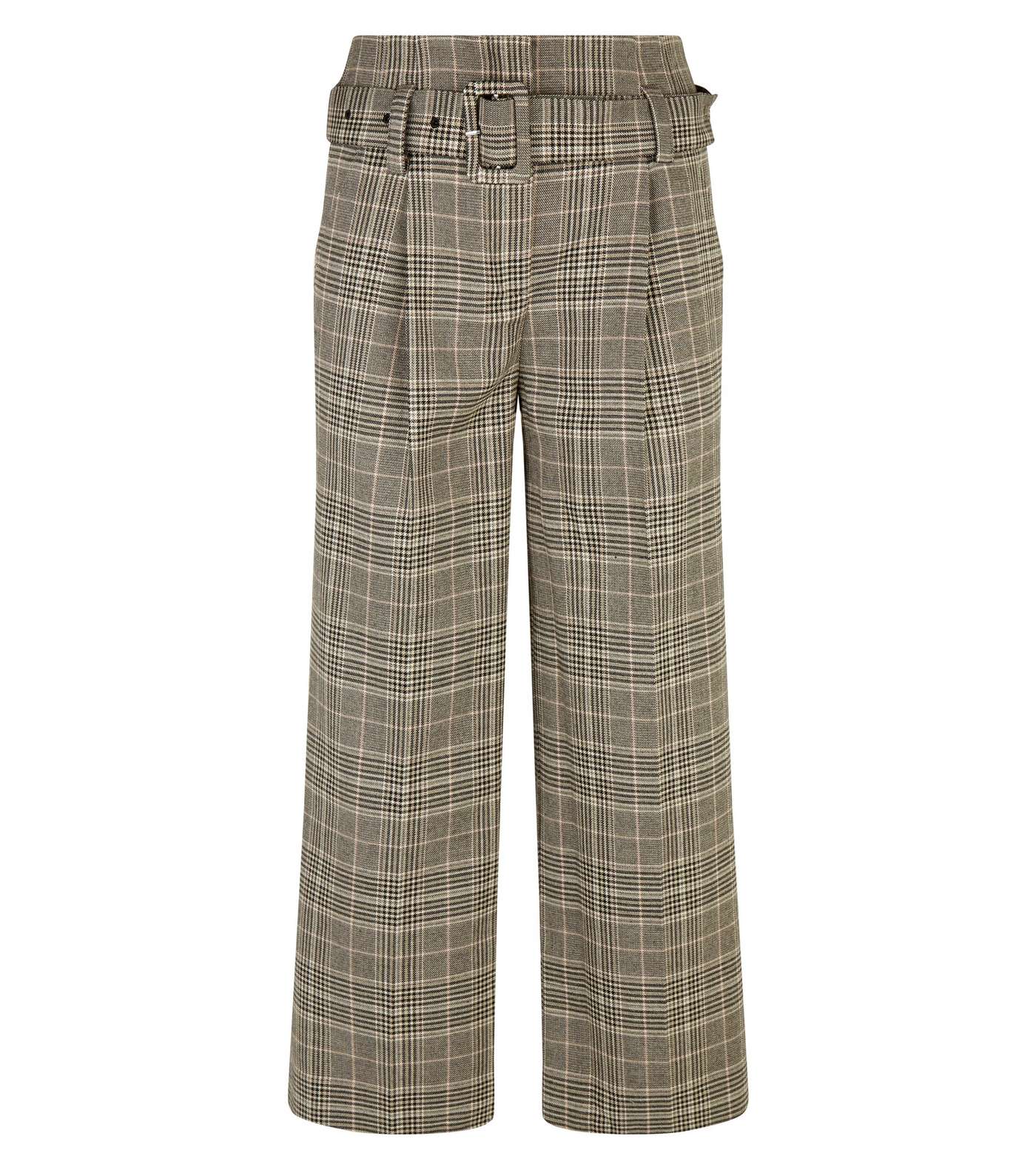 Stone Check Buckle Belt Wide Leg Trousers Image 4
