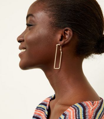 Bold Rectangle Hoop Earrings for Women (18K Gold Vermeil) - Talisa