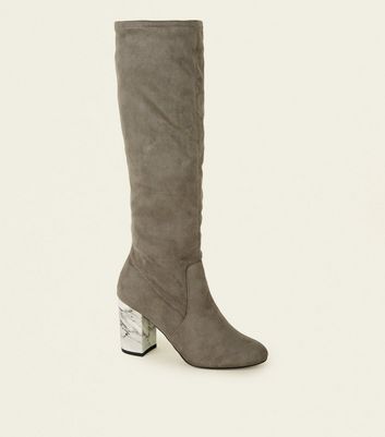 new look grey boots