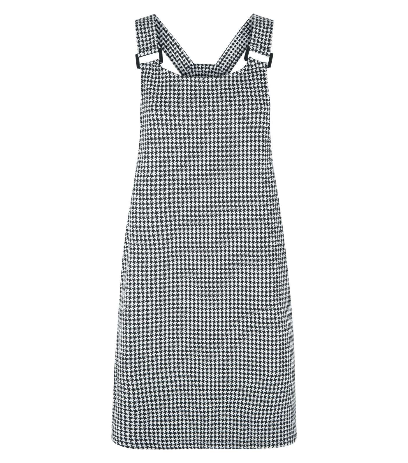 Black Houndstooth Check Jersey Pinafore Dress Image 4