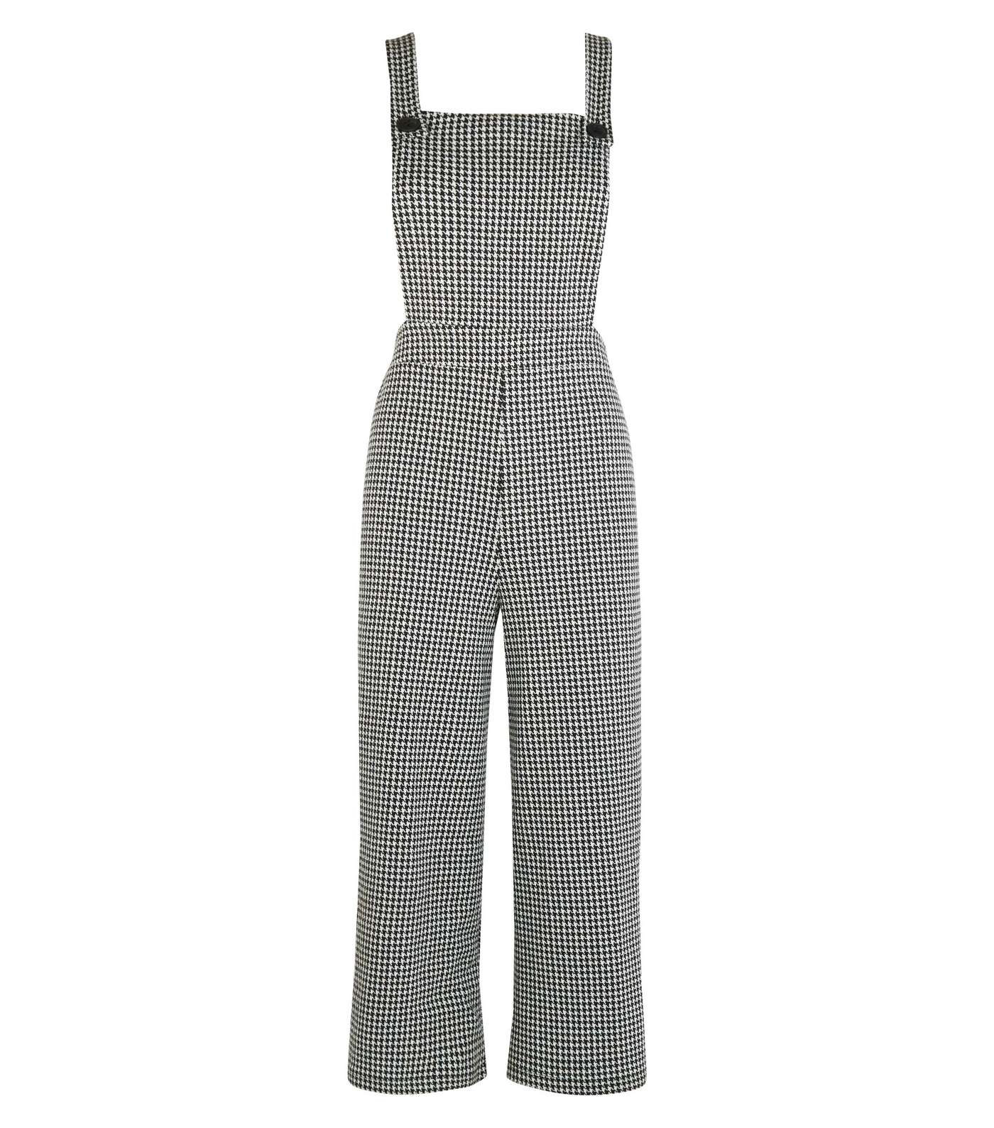 Black Houndstooth Check Jersey Dungarees Image 4