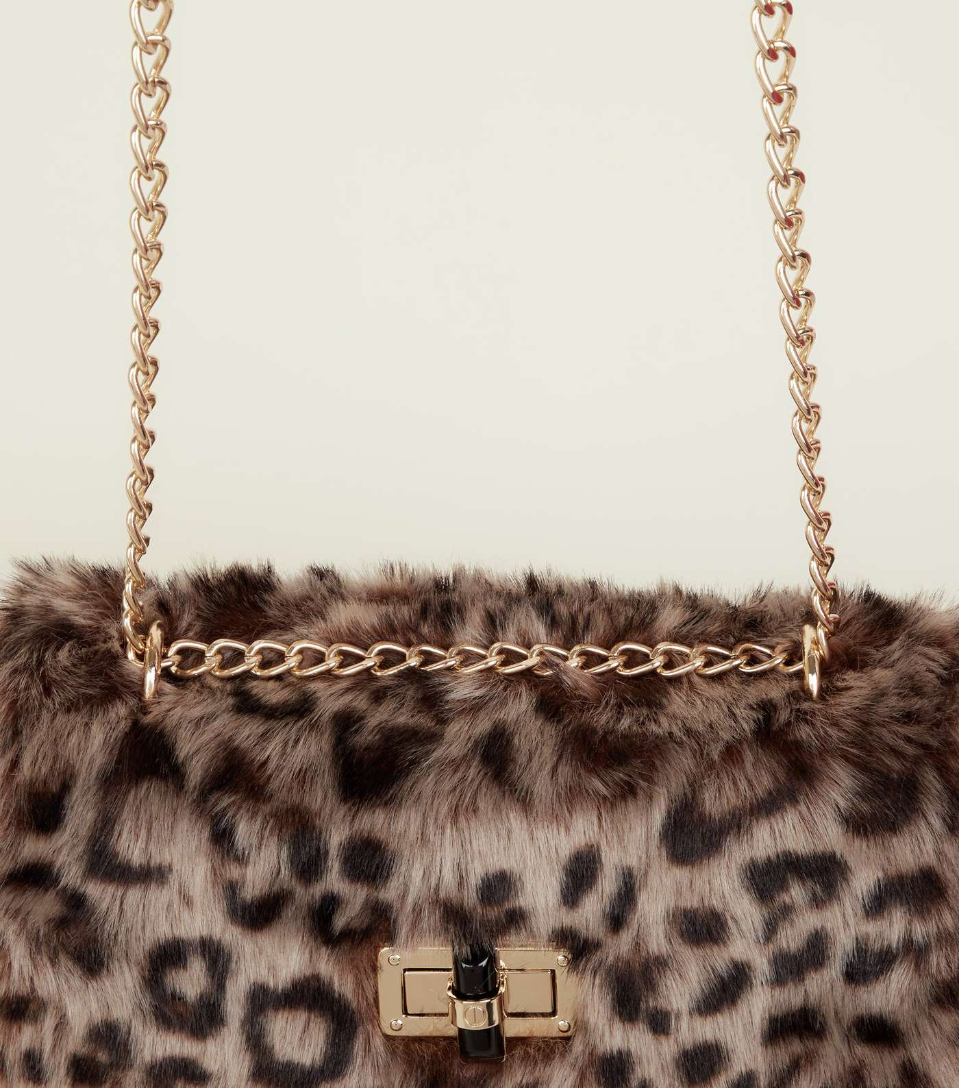 Brown Leopard Print Faux Fur Cross Body Bag  Image 4