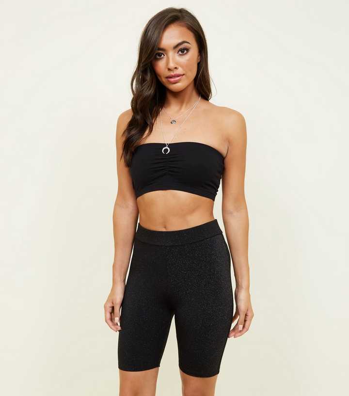 Black Glitter Cycling Shorts