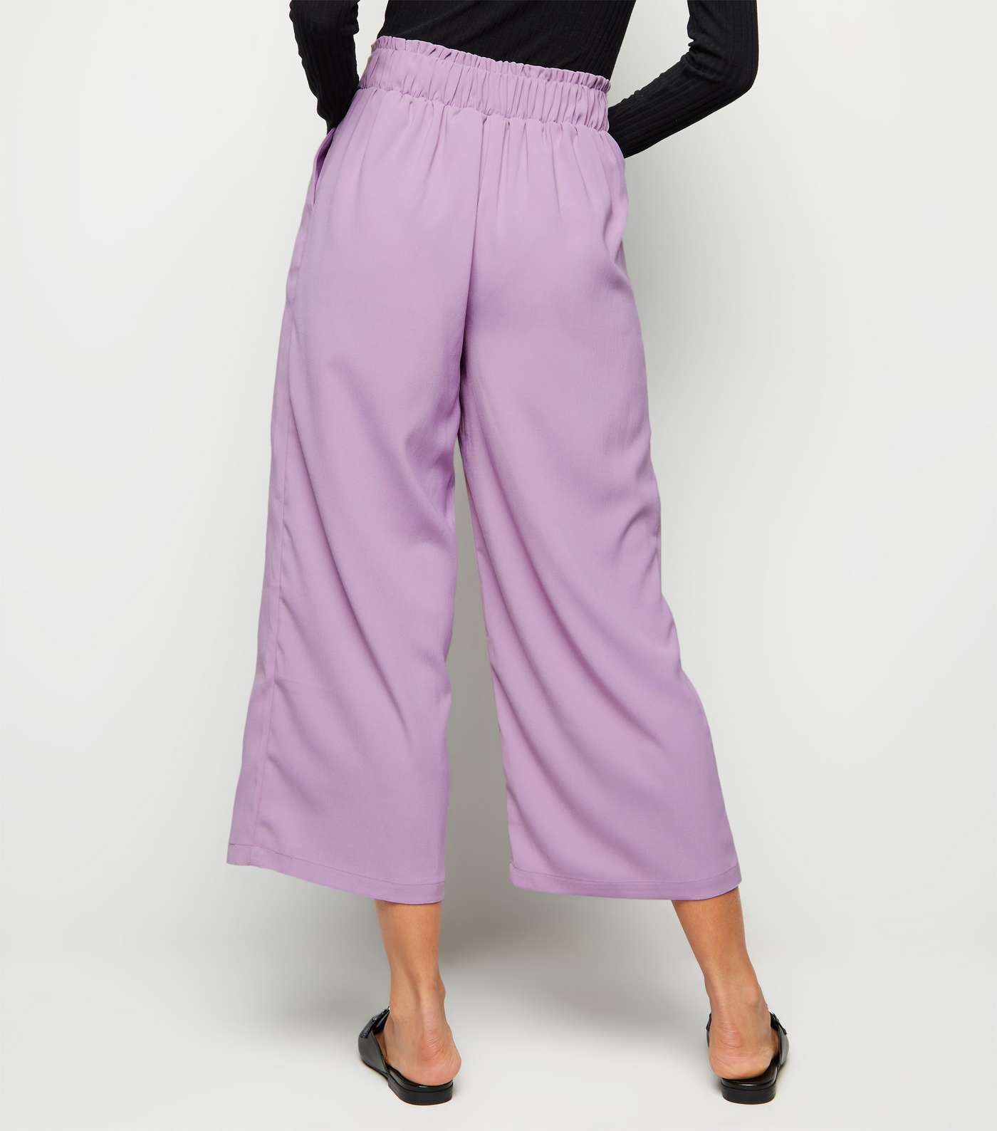 Lilac Tie Waist Cropped Trousers Image 5