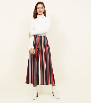 red black striped trousers