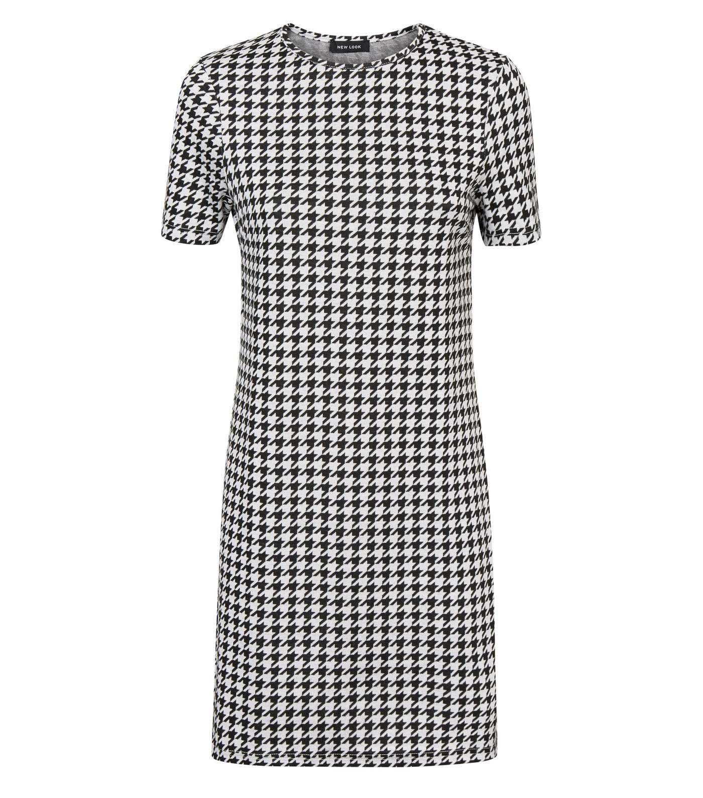 Black Houndstooth Check Tunic Dress Image 4