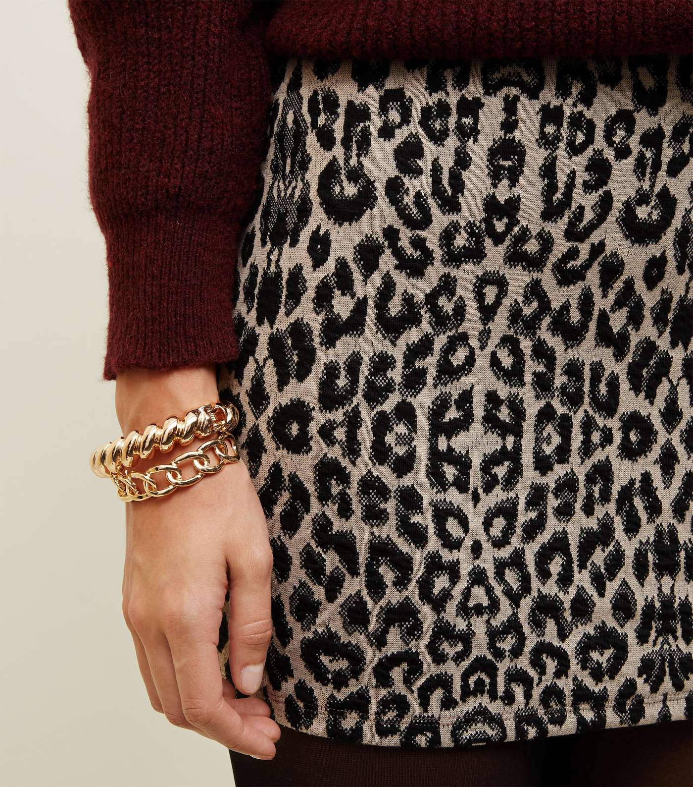 Brown Leopard Print Tube Skirt Image 5