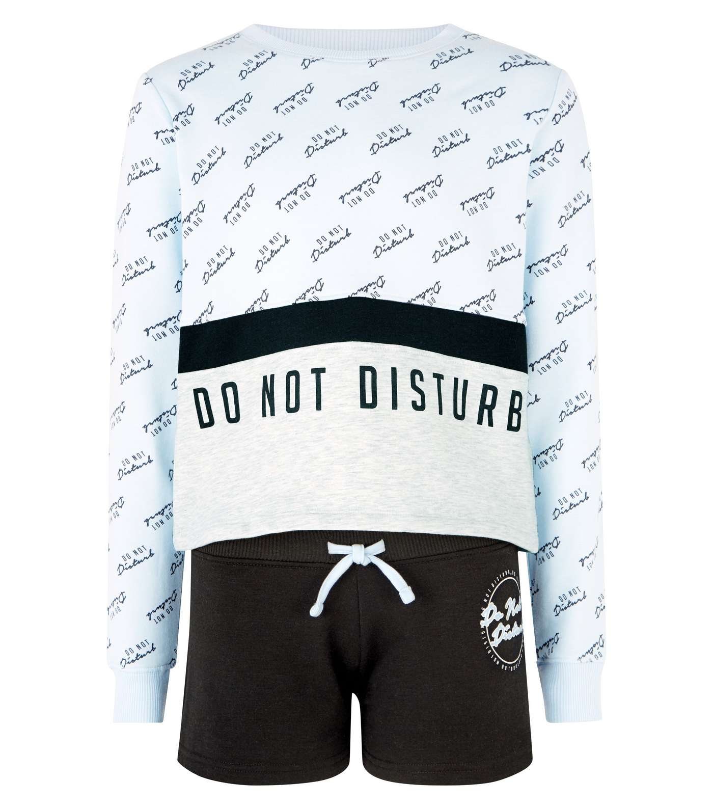Girls Black Do Not Disturb Pyjama Set  Image 4
