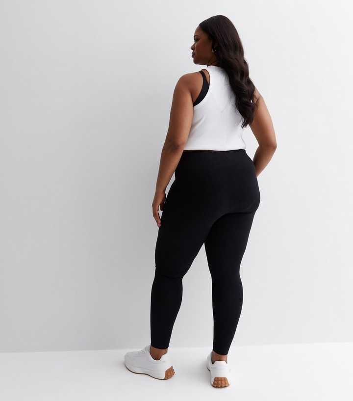 Curves 2 Pack Black Stretch Cotton Blend Leggings | New Look
