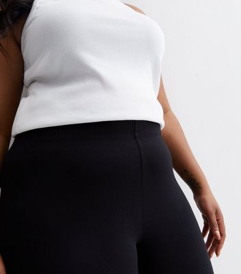 Black Stretch Cotton Blend Leggings 
