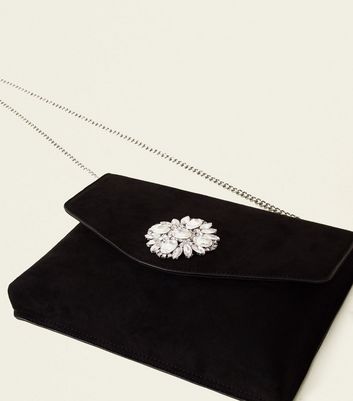 grey suede clutch bag new look