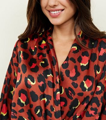 leopard print wrap bodysuit