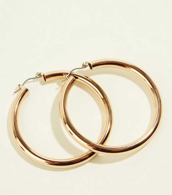 RE:BORN Gold Tube Hoop Earrings