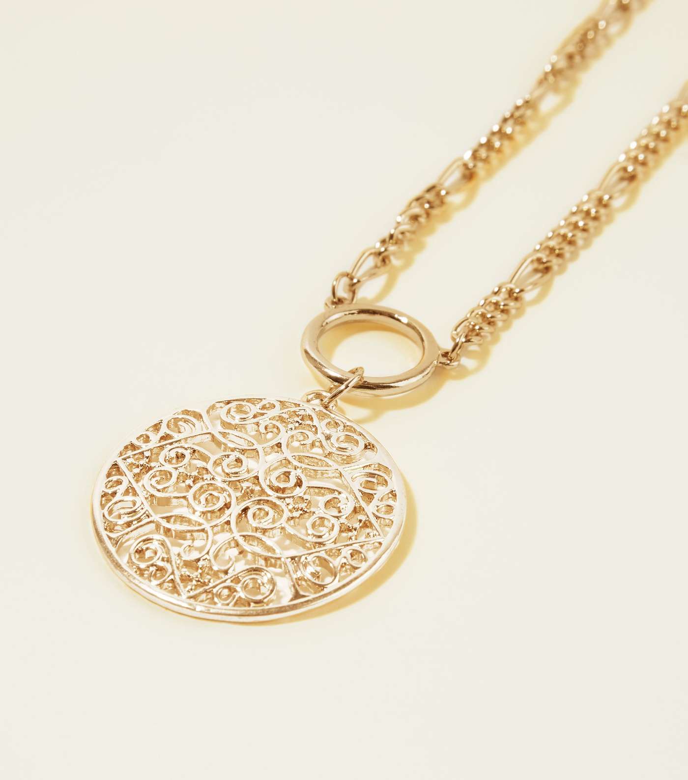 RE:BORN Gold Filigree Disc Chain Necklace Image 3