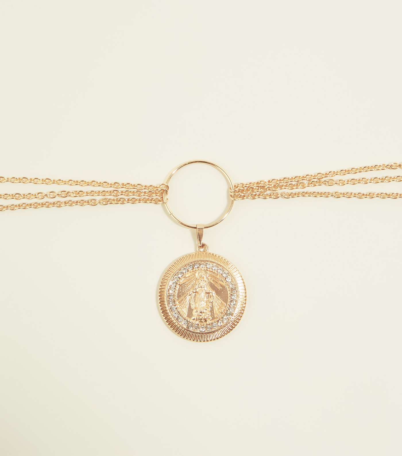 RE:BORN Gold Coin Ring Choker Necklace
