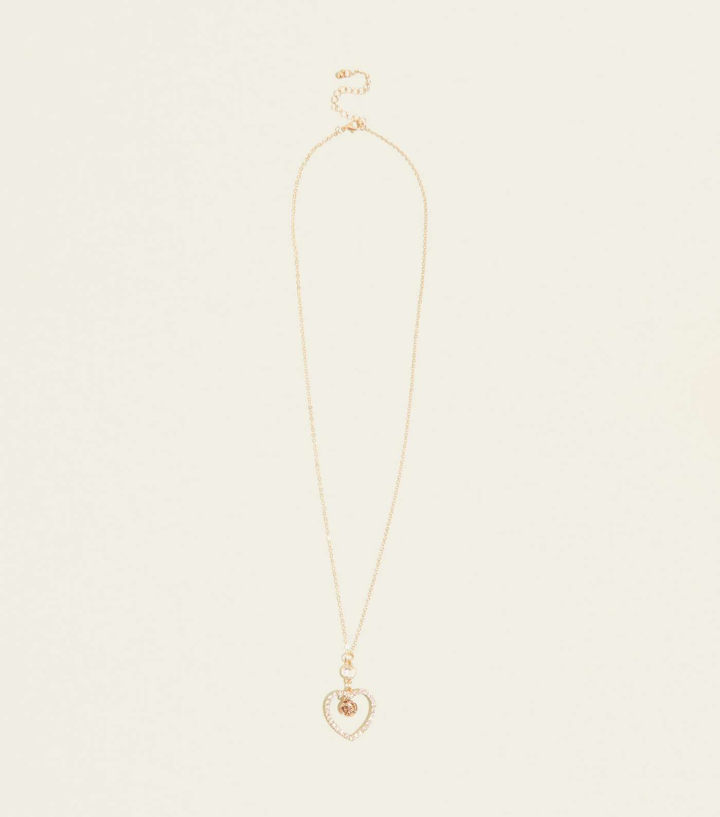 RE:BORN Rose Gold Heart and Coin Long Pendant Necklace