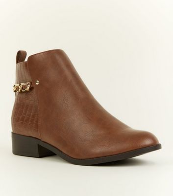 new look croc ankle boots